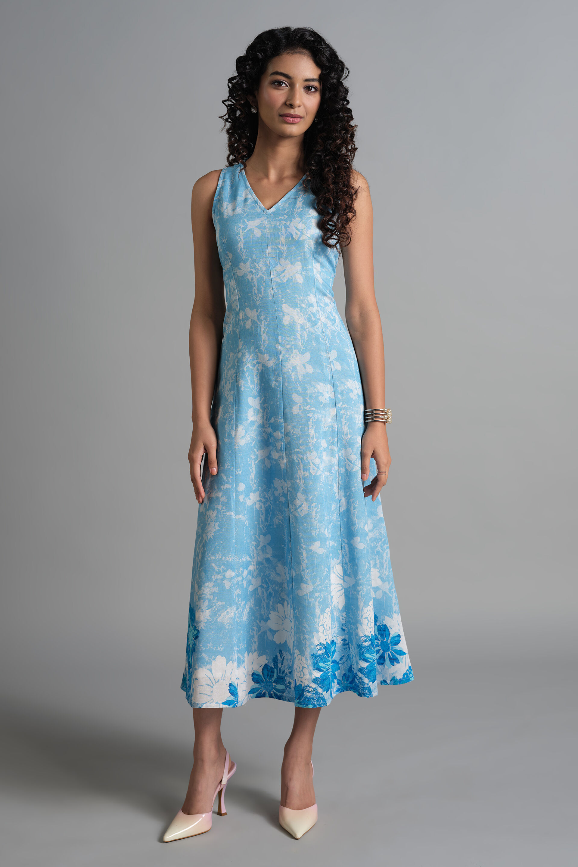 Aqualine Dress, Blue, image 2